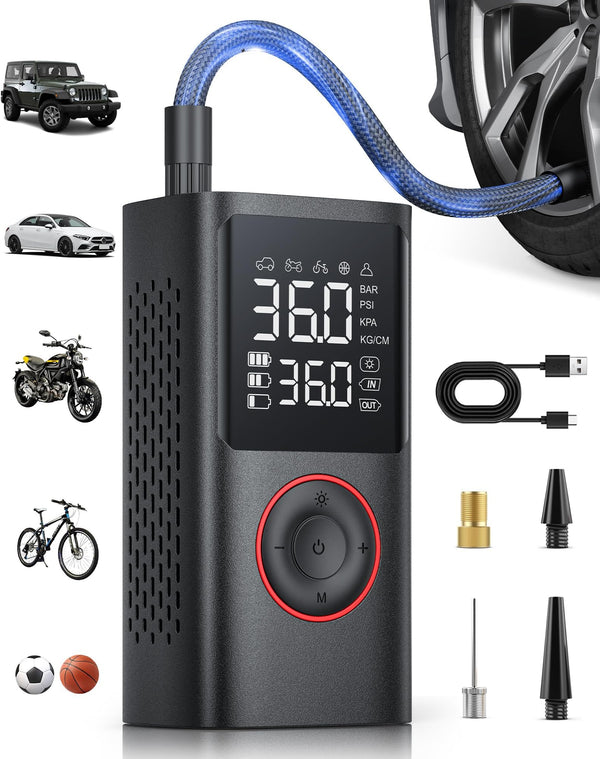 Tire Inflator Portable Air Compressor, 150 PSI Cordless Mini