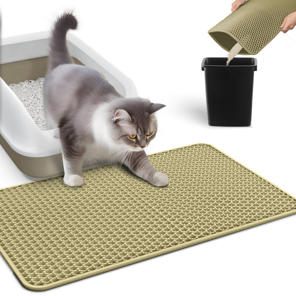 Cat Litter Mat - 23.2'' x 14.6'' Small Litter Trapping Mat, Waterproof, Urine-Proof